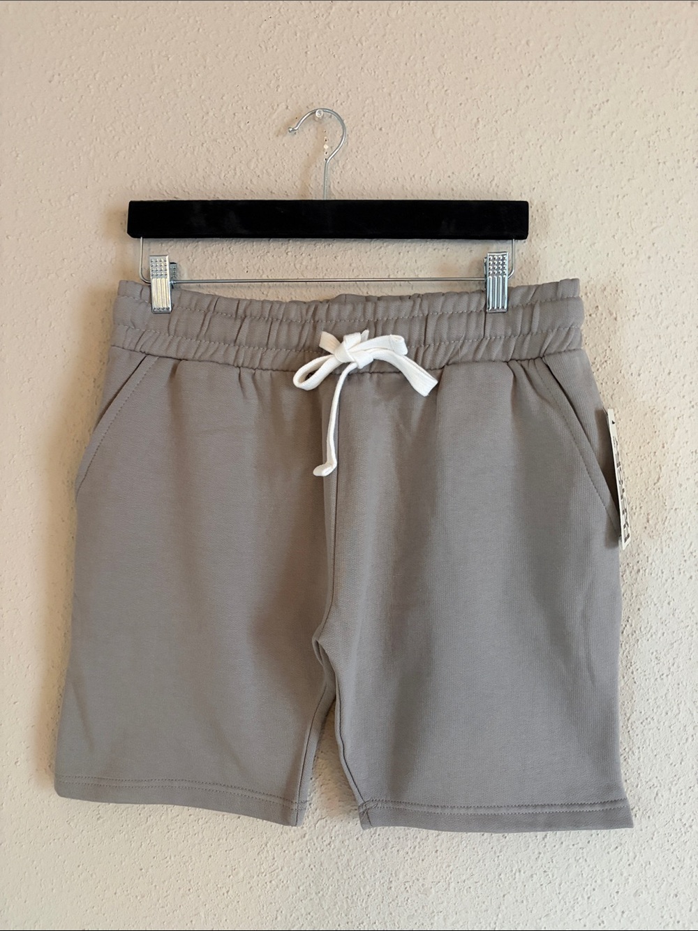 Men's Taupe Athletic Drawstring Shorts